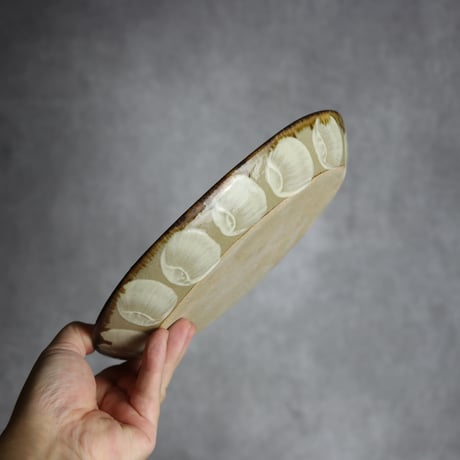 オーバル皿2 三彩紋 やちむん 陶器 エドメ陶房:7201002