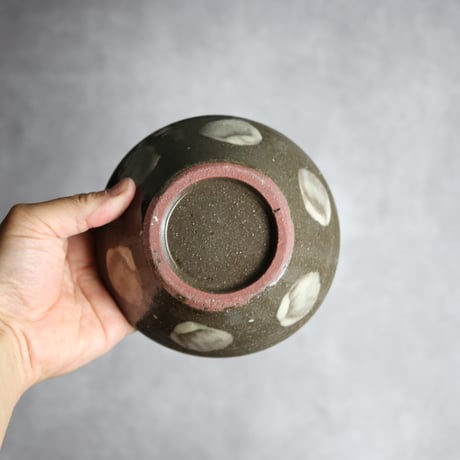 4.5寸鉢1 呉須 緑釉 菊花点打 やちむん 陶器 漂窯:7010028