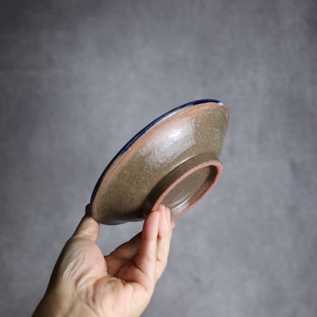 5寸皿1 呉須 緑釉 点打 やちむん 陶器 漂窯:7010004
