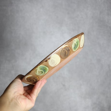オーバル皿2 貝紋 やちむん 陶器 エドメ陶房:7201002