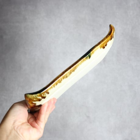 セミロングプレート1 三色ドット紋 やちむん 陶器 エドメ陶房:7201021