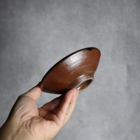 4寸皿1 飴呉須釉 双葉紋 やちむん 陶器 北窯 松田共司工房:7004004