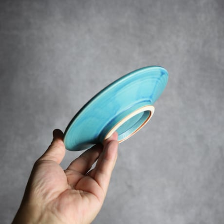 5寸リム皿1 トルコブルー やちむん 陶器 仁陶器工房:7023072