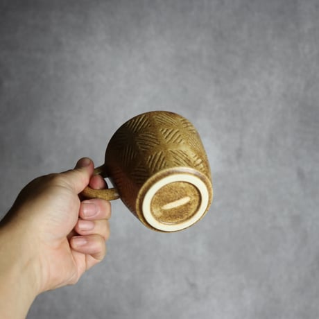 マグカップ1 縞パターン ブラウン やちむん 陶器 cerca:7025038