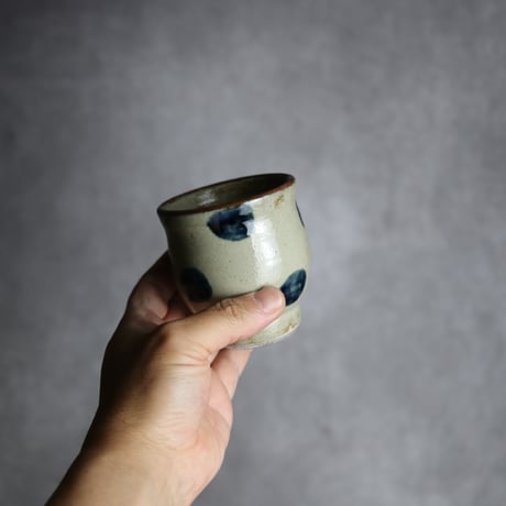 湯呑2 呉須釉 点打 やちむん 陶器 北窯 宮城正享工房 :7005034