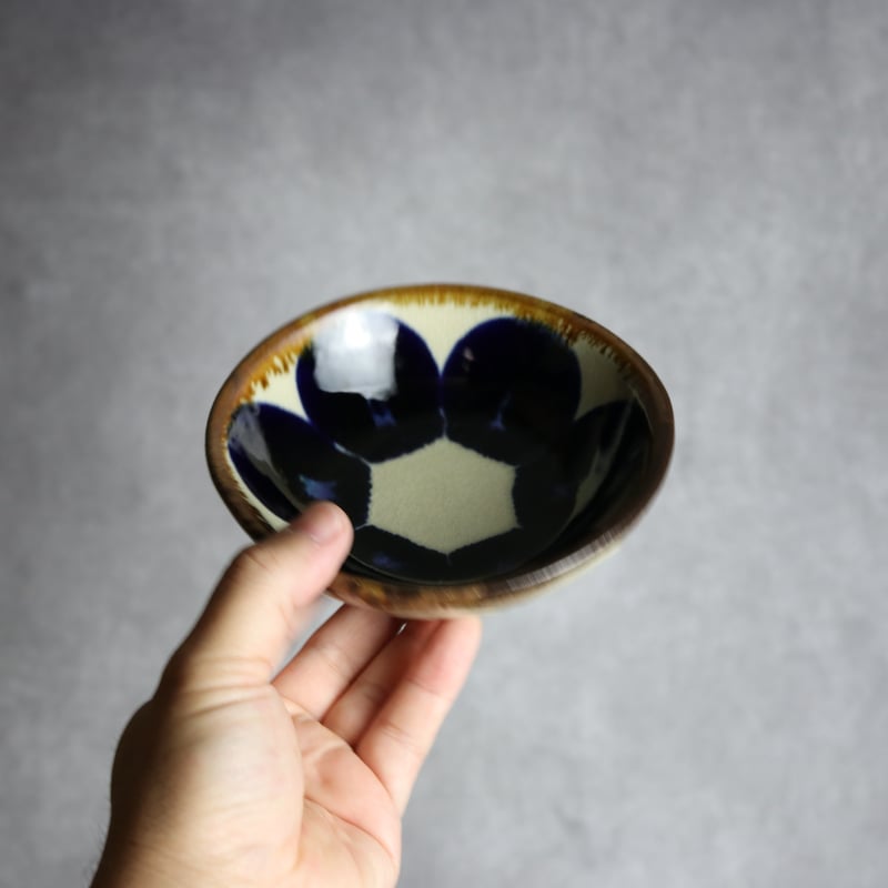 小鉢 青丸紋4 やちむん 陶器 エドメ陶房:7201001 | MADE IN OKINAWA