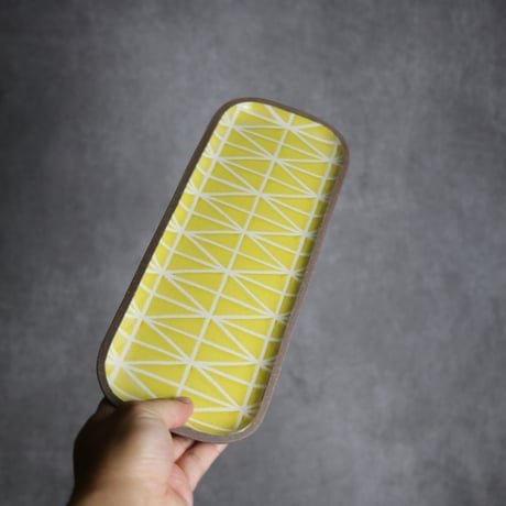 長角皿 長 シャングリラ 黃 やちむん 陶器 一翠窯:7021004