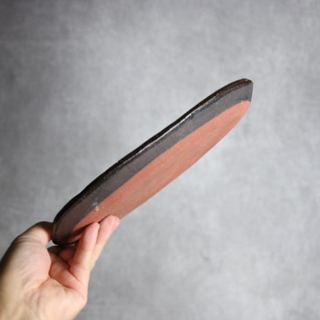 オーバルリム皿1 黒シリーズ やちむん 陶器 sui:7022017