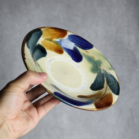 6寸皿1 三彩 双葉 やちむん 陶器 北窯 松田共司工房:7004008