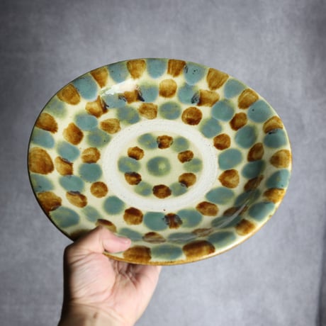 9寸皿1 三彩 点打 やちむん 陶器 北窯 松田共司工房:70040011