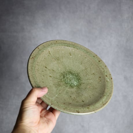 7寸皿2 灰釉 やちむん 陶器 仁陶器工房:7023006