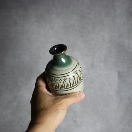 徳利1 灰緑釉 飛鉋 やちむん 陶器 北窯 松田共司工房:7004045