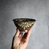 4寸マカイ1 イッチン 菊花唐草 やちむん 陶器 北窯 宮城正享工房:7005014