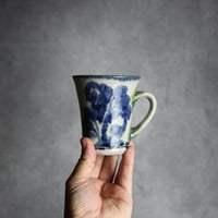 トールマグカップ1 呉須釉 唐草 やちむん 陶器 榮一工房:7013098