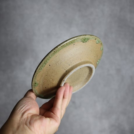 5寸リム皿1 灰釉 やちむん 陶器 仁陶器工房:7023016