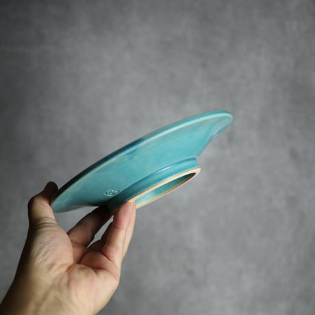 6寸皿1 トルコブルー やちむん 陶器 仁陶器工房:7023071