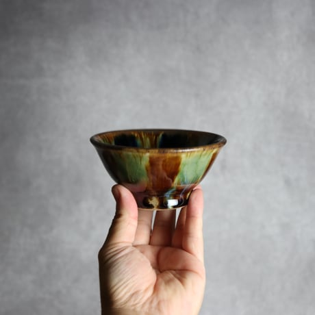 茶碗小1 青三彩 やちむん 陶器 エドメ陶房:7201015