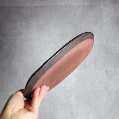 オーバルリム皿1 黒シリーズ やちむん 陶器 sui:7022017