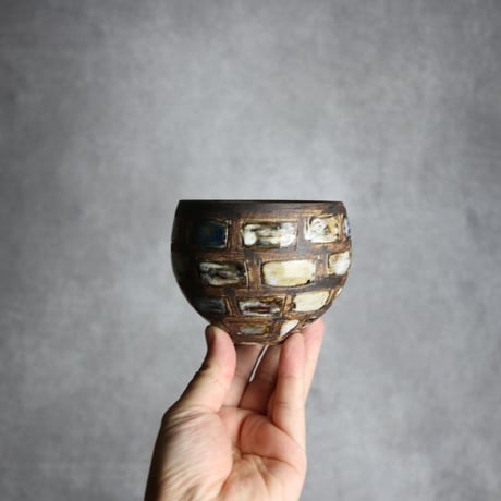 絵付けロックカップ1 やちむん 陶器 田村聡士 mano619:7018025