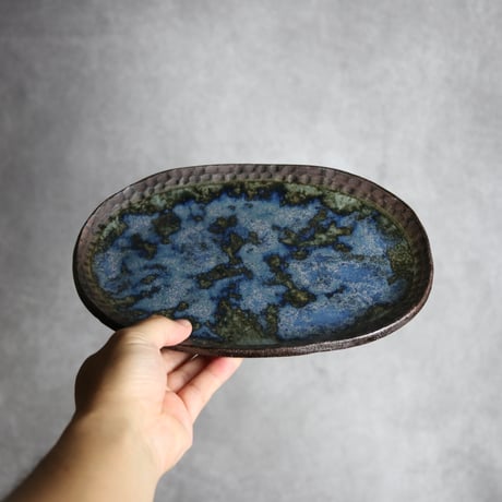 オーバルリム皿1 孔雀 やちむん 陶器 sui:7022056