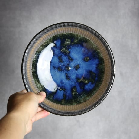 7寸皿1 孔雀 やちむん 陶器 sui:7022044