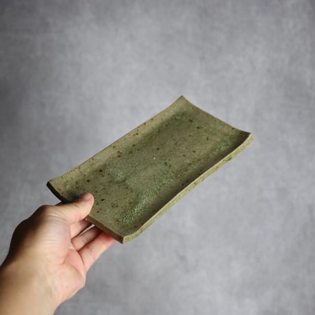 長角皿 中1 灰釉 やちむん 陶器 仁陶器工房:7023014