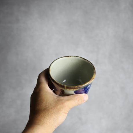 そばちょこ1 飴 呉須釉 菊花 やちむん 陶器 漂窯:7010015
