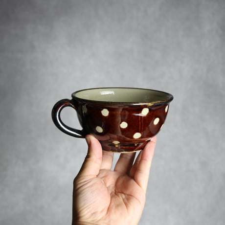 スープカップ 飴釉 蝋抜 点打 やちむん 陶器 真南風工房:7011026