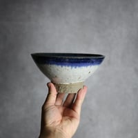 鉢大1 ブルー ホワイト やちむん 陶器 仁陶器工房:7023083
