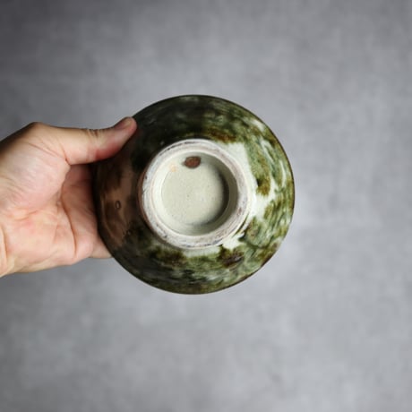 4寸マカイ1 黒呉須 唐草 やちむん 陶器 榮一工房:7013034