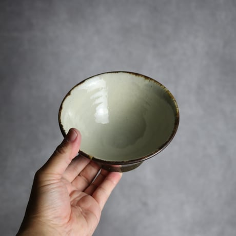 4.5寸マカイ1 飴 呉須釉 双葉 やちむん 陶器 漂窯:7010025