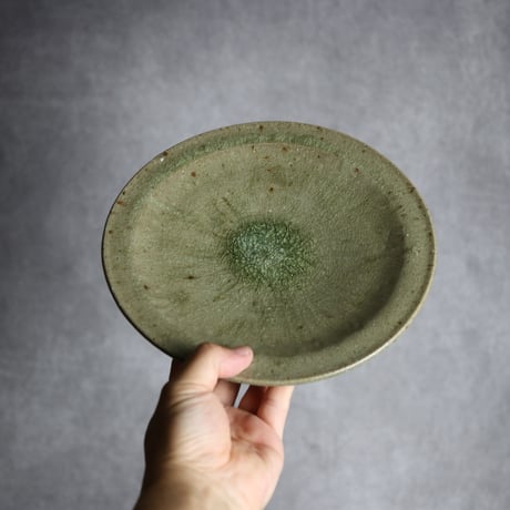7寸皿1 灰釉 やちむん 陶器 仁陶器工房:7023006
