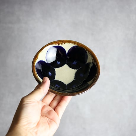 小鉢5 青丸紋 やちむん 陶器 エドメ陶房:7201001