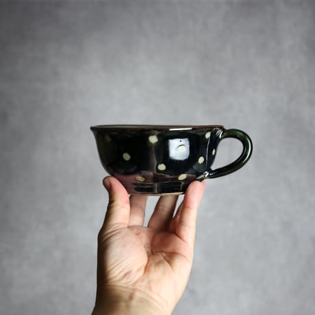 スープカップ 呉須釉 蝋抜 点打 やちむん 陶器 真南風工房:7011026