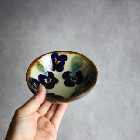 小鉢 花紋1 やちむん 陶器 エドメ陶房:7201001