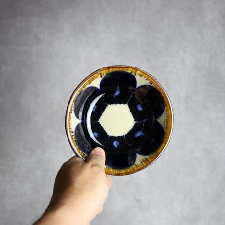 小鉢 青丸紋3 やちむん 陶器 エドメ陶房:7201001