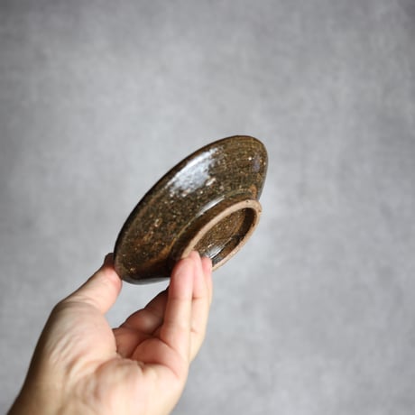4寸皿 デイゴ 紺 茶 やちむん 陶器 陶芸こまがた:7006083