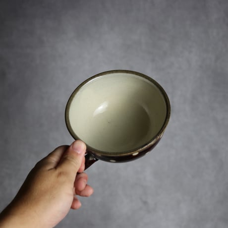 スープカップ 飴釉 蝋抜 点打 やちむん 陶器 真南風工房:7011026