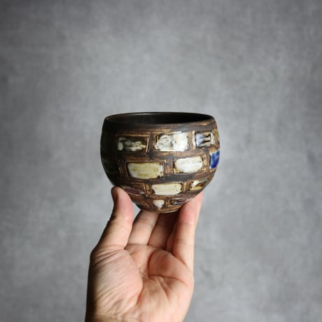 絵付けロックカップ1 やちむん 陶器 田村聡士 mano619:7018025
