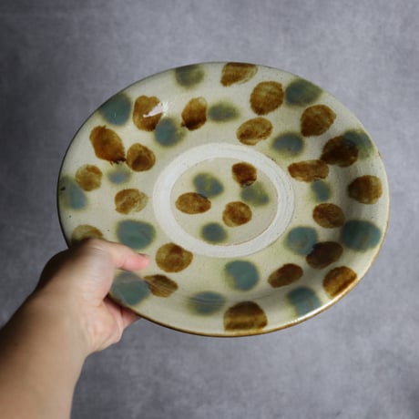 9寸皿1 三彩 点打 やちむん 陶器 北窯 松田共司工房:70040011