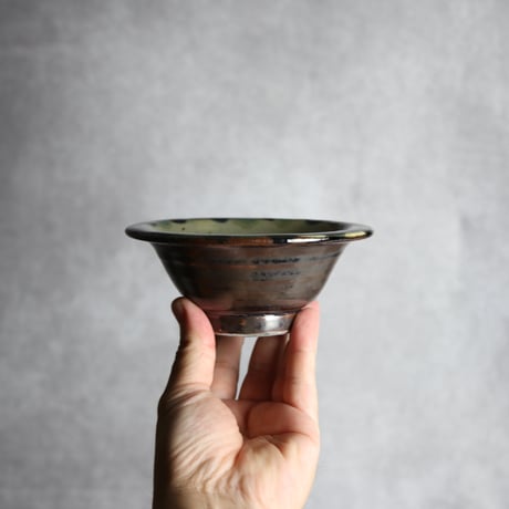4寸ワンブー2 呉須 緑釉 縁点打 やちむん 陶器 北窯 宮城正享工房:7005017