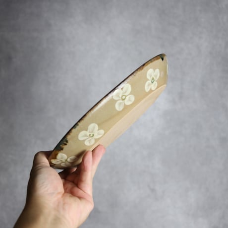 オーバル皿2 網花紋 やちむん 陶器 エドメ陶房:7201002