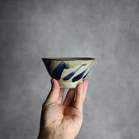 3.5寸マカイ1 呉須釉 線描 やちむん 陶器 北窯 宮城正享工房:7005013