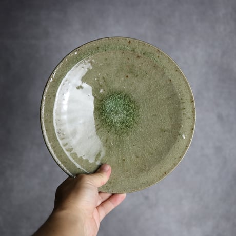 7寸皿1 灰釉 やちむん 陶器 仁陶器工房:7023006
