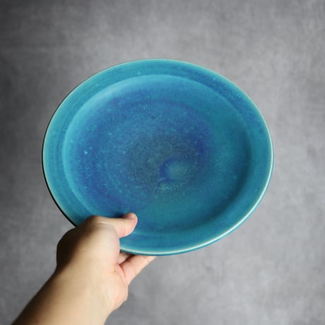 8寸皿1 トルコブルー やちむん 陶器 仁陶器工房:7023069