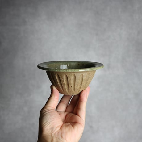 しのぎ小鉢 大3 灰釉 やちむん 陶器 仁陶器工房:7023078