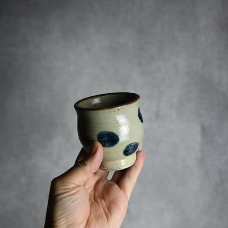 湯呑1 呉須釉 点打 やちむん 陶器 北窯 宮城正享工房:7005034