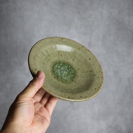 5寸リム皿1 灰釉 やちむん 陶器 仁陶器工房:7023016
