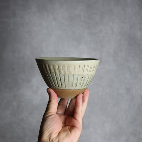 白鉢1 しのぎ やちむん 陶器 仁陶器工房:7023085