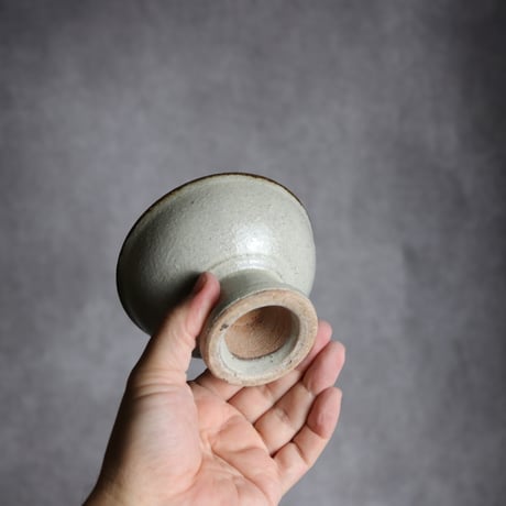 3.5寸 高杯鉢2 印花 やちむん 陶器 榮一工房:7013157　※高台ヒビ
